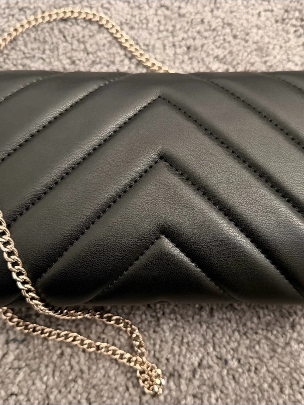 DKNY Black Quilted Leather Wallet with Stud Accents